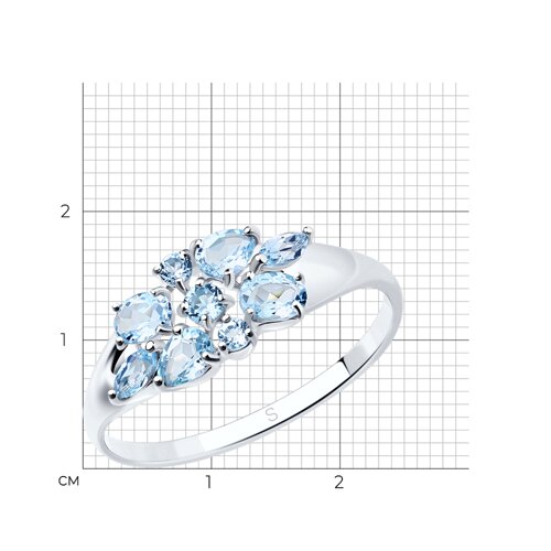 Кольцо из серебра с топазами из серебро — вид 5