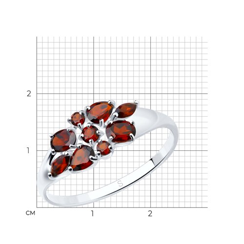 Кольцо из серебра с гранатами из серебро — вид 4