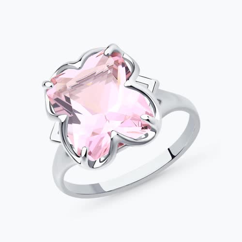 Кольцо из серебра с ситаллом - видео на модели