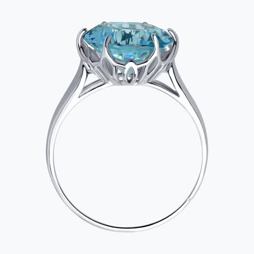 Кольцо из серебра с голубым ситаллом из серебро — вид 2