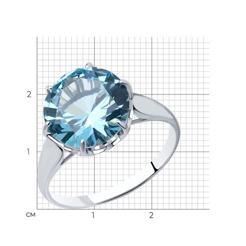 Кольцо из серебра с голубым ситаллом из серебро — вид 5