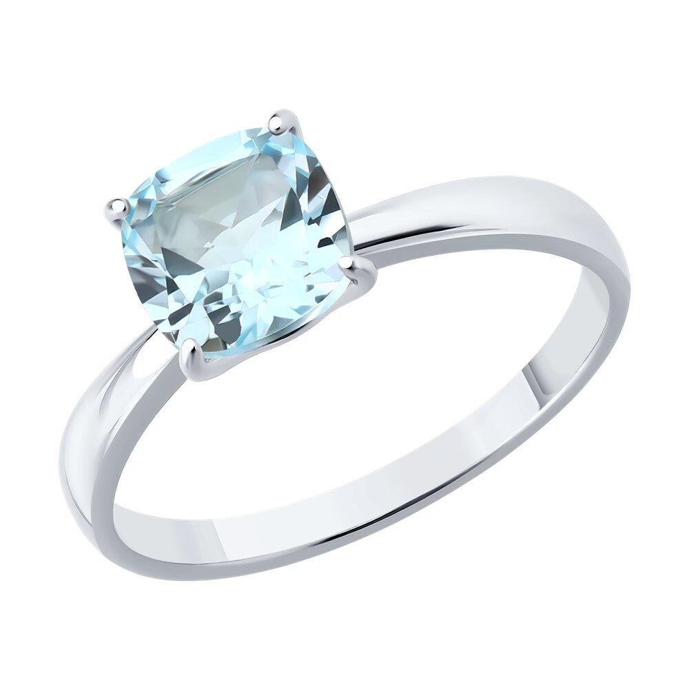 Кольцо из серебра с голубым топазом - видео на модели