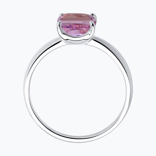 Кольцо из серебра с аметистом из серебро — вид 2