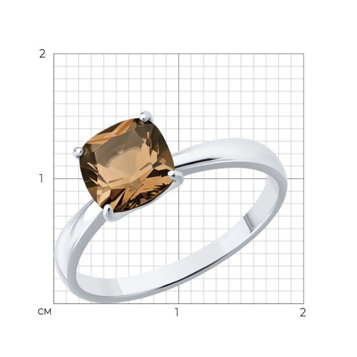 Кольцо из серебра с раухтопазом из серебро — вид 6