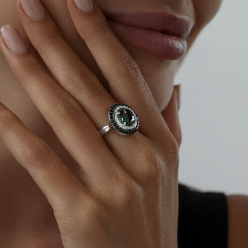 Кольцо из серебра с миксом камней из серебро — вид 4