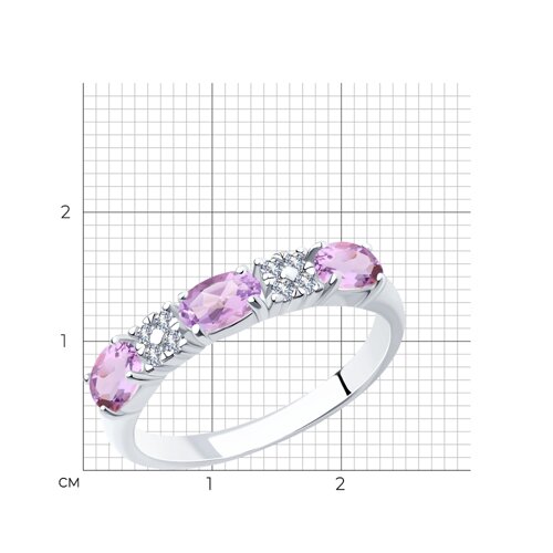 Кольцо из серебра с аметистами и фианитами из серебро — вид 5