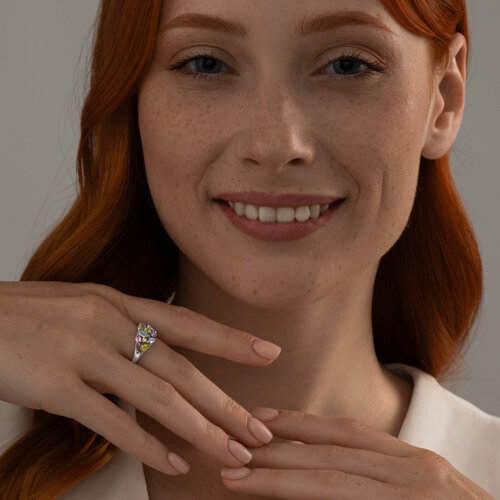 Кольцо из серебра с полудрагоценными вставками из серебро — вид 4