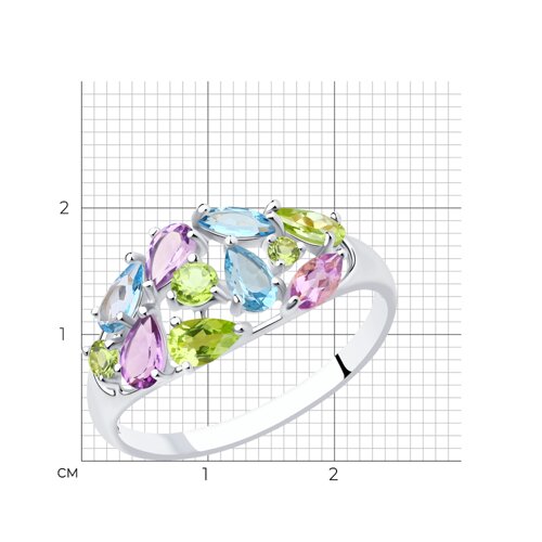 Кольцо из серебра с полудрагоценными вставками из серебро — вид 5