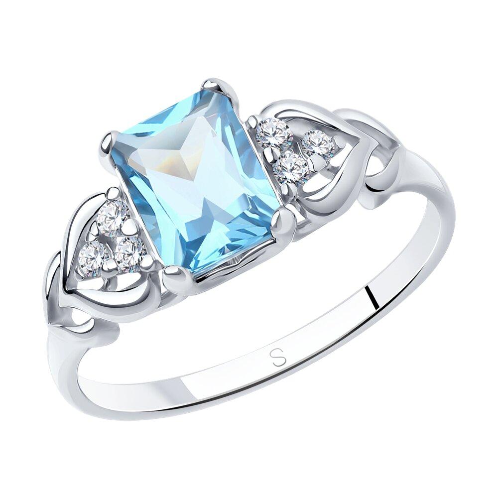 Кольцо из серебра с топазом и фианитами - видео на модели