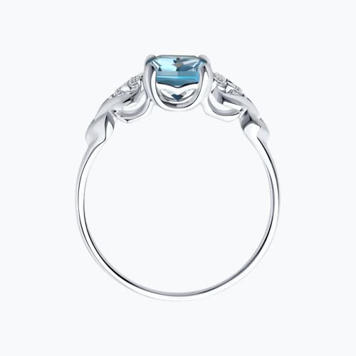 Кольцо из серебра с топазом и фианитами из серебро — вид 2