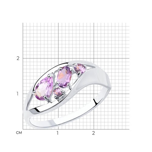 Кольцо из серебра с аметистами из серебро — вид 5