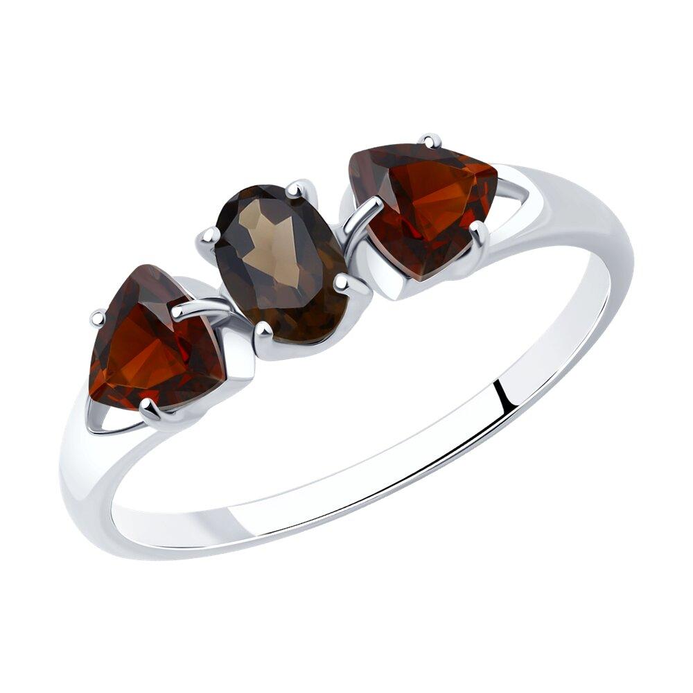 Кольцо из серебра с полудрагоценными вставками - видео на модели