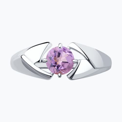 Кольцо из серебра с аметистом из серебро — вид 2