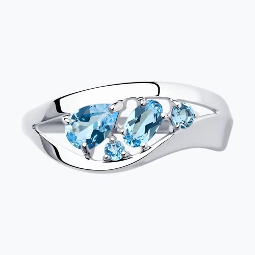 Кольцо из серебра с топазами из серебро — вид 2