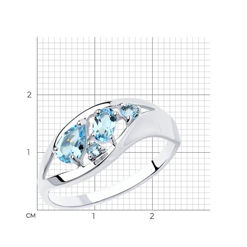 Кольцо из серебра с топазами из серебро — вид 5