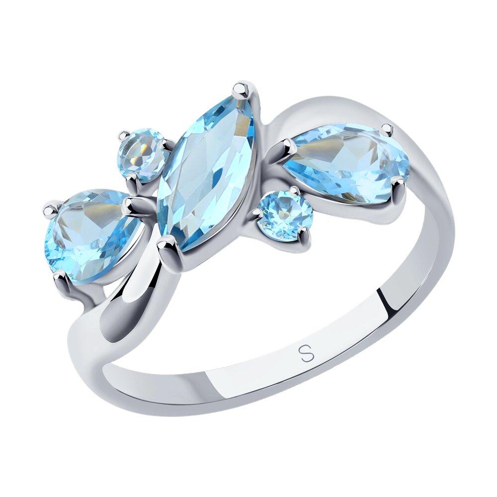 Кольцо из серебра с топазами - видео на модели