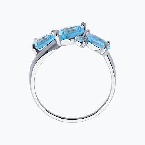 Кольцо из серебра с топазами из серебро — вид 2