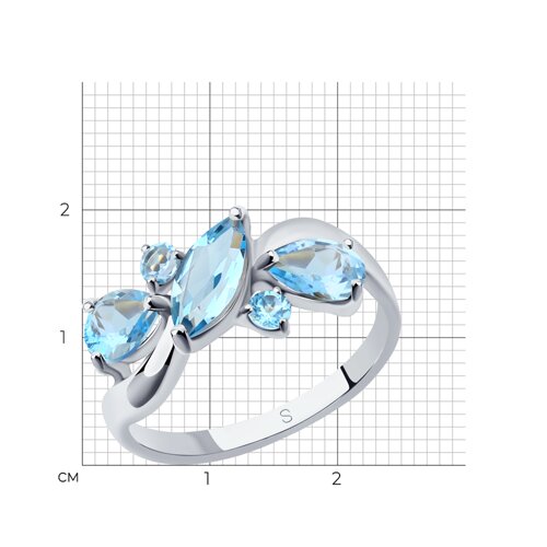 Кольцо из серебра с топазами из серебро — вид 5