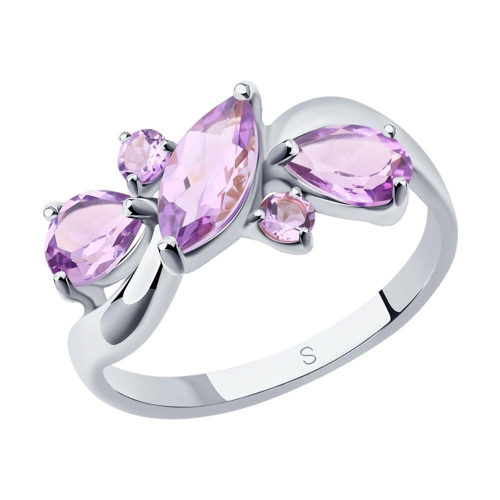 Кольцо из серебра с аметистами - видео на модели