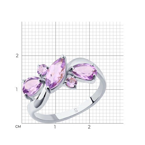 Кольцо из серебра с аметистами из серебро — вид 5