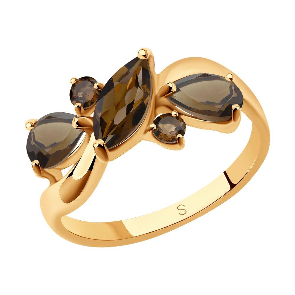 Кольцо из золочёного серебра с раухтопазами - видео на модели