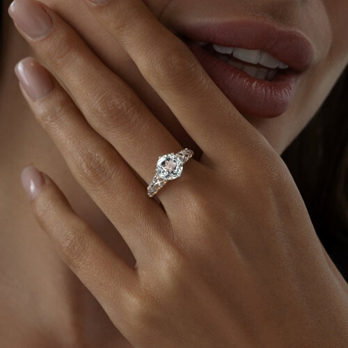 Кольцо из золочёного серебра с горным хрусталем из серебро — вид 5