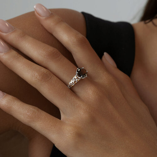 Кольцо из золочёного серебра с раухтопазом из серебро — вид 4