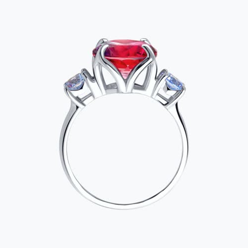 Кольцо из серебра с ситаллом и фианитами из серебро — вид 2