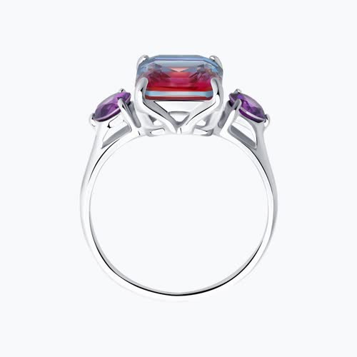 Кольцо из серебра с ситаллом и фианитами из серебро — вид 2