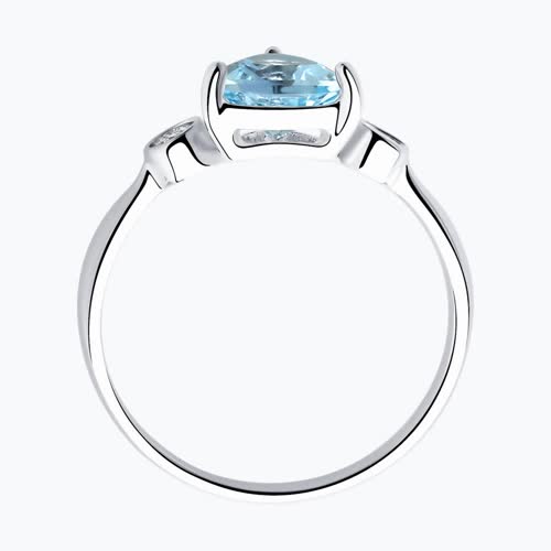 Кольцо из серебра с топазом и фианитами из серебро — вид 3