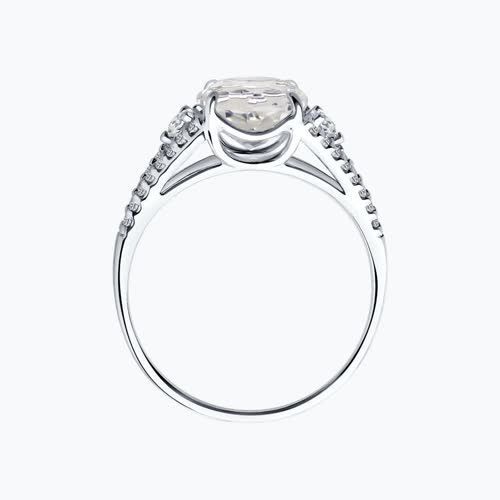 Кольцо из серебра с горным хрусталем и фианитами из серебро — вид 2