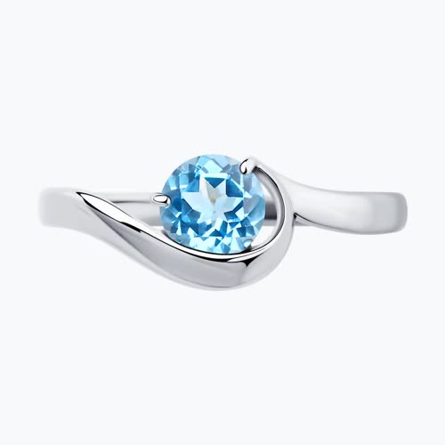 Кольцо из серебра с топазом из серебро — вид 2