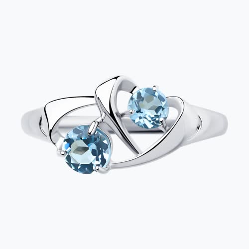 Кольцо из серебра с топазами из серебро — вид 2