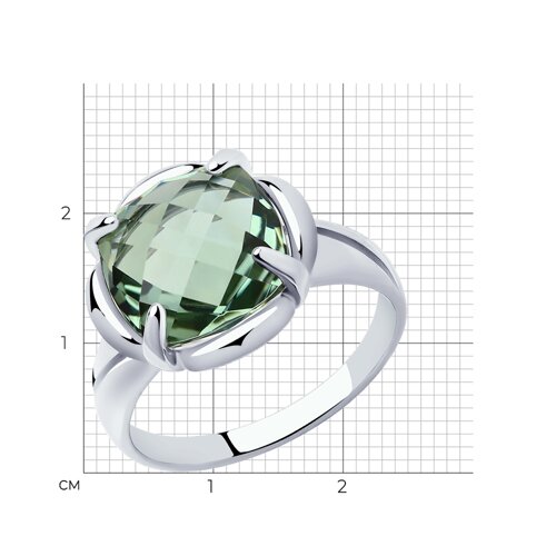 Кольцо из серебра с кварцем из родированное серебро — вид 4