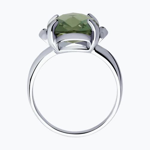 Кольцо из серебра с кварцем из родированное серебро — вид 5