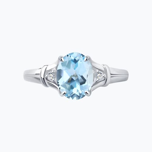 Кольцо из серебра с топазом и фианитами из серебро — вид 2