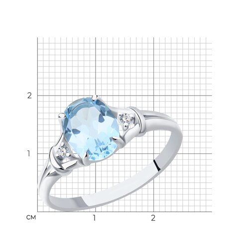 Кольцо из серебра с топазом и фианитами из серебро — вид 5