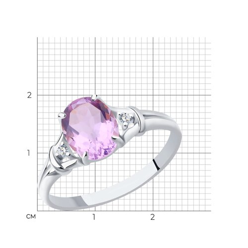 Кольцо из серебра с аметистом и фианитами из серебро — вид 5