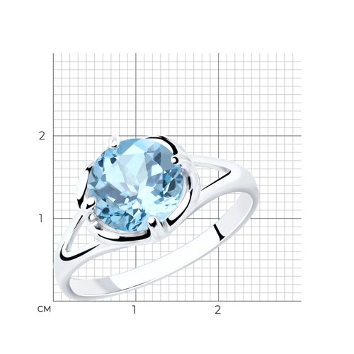 Кольцо из серебра с топазом из серебро — вид 5