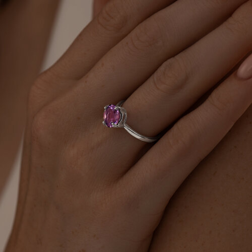 Кольцо из серебра с аметистом из серебро — вид 3
