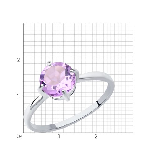 Кольцо из серебра с аметистом из серебро — вид 5