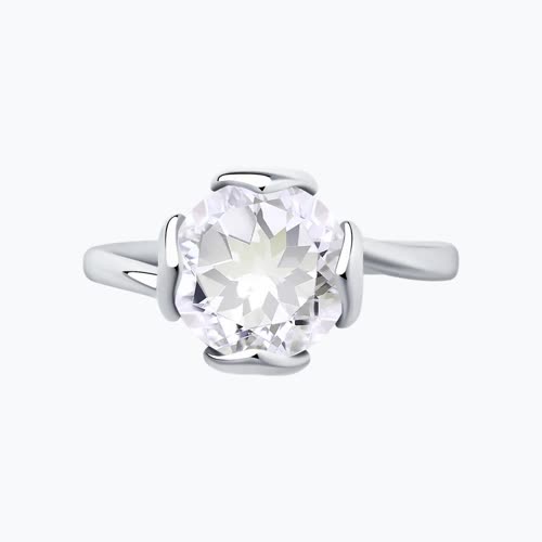 Кольцо из серебра с горным хрусталем и фианитами из серебро — вид 3