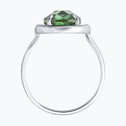 Кольцо из серебра с кварцем и фианитами из серебро — вид 3