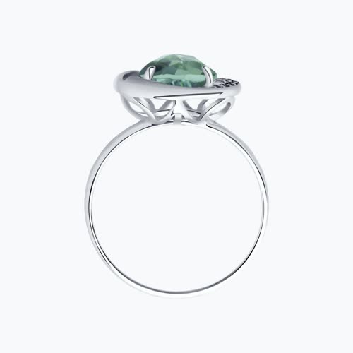 Кольцо из серебра с кварцем и фианитами из серебро — вид 2