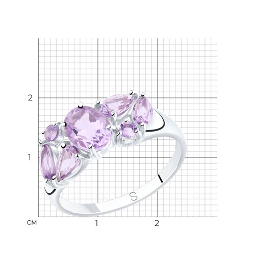 Кольцо из серебра с аметистами из серебро — вид 5