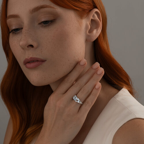 Кольцо из серебра с топазами из серебро — вид 4