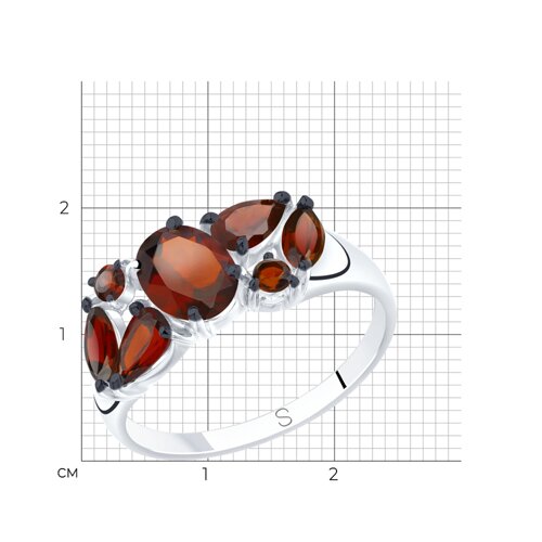 Кольцо из серебра с гранатами из серебро — вид 5