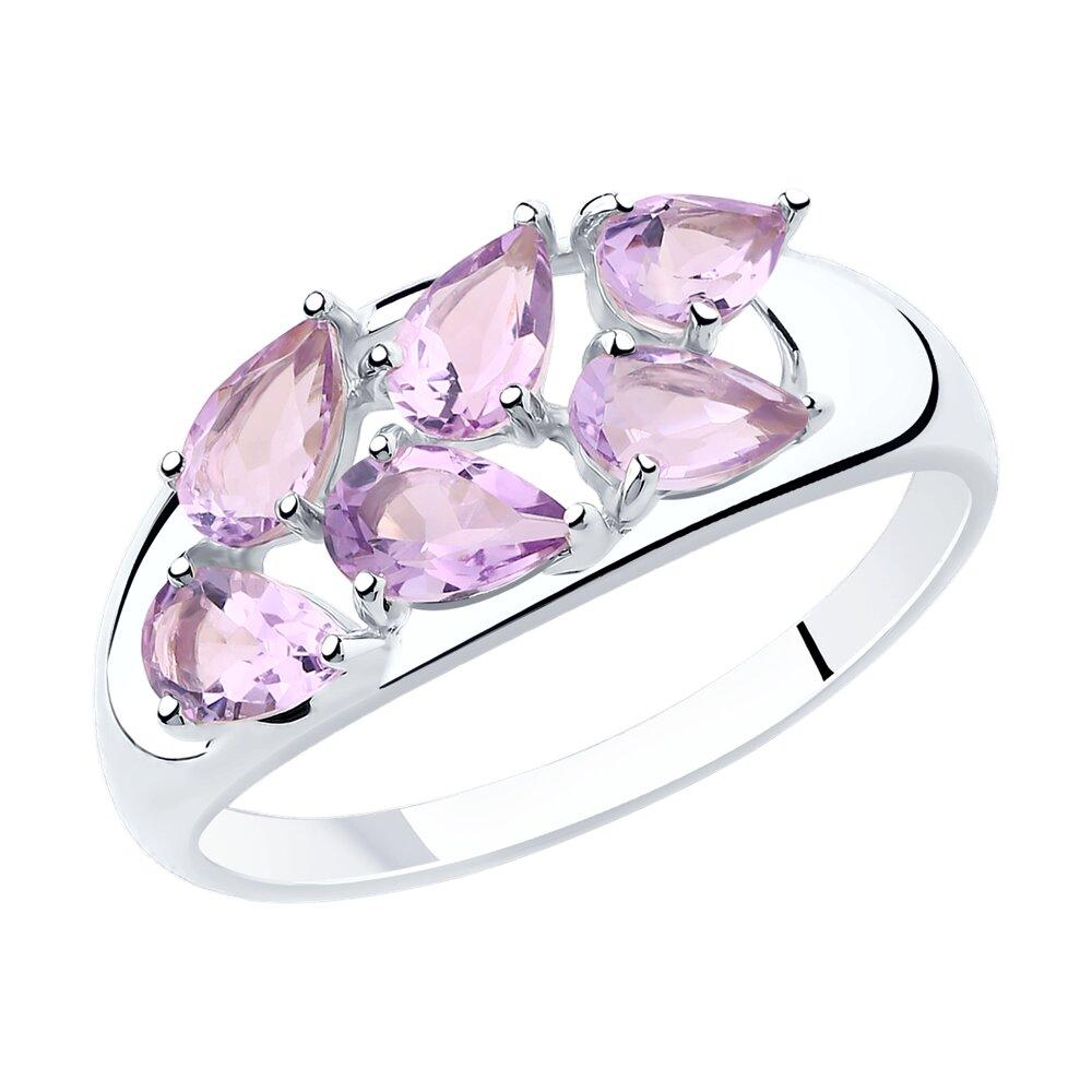 Кольцо из серебра с аметистами - видео на модели