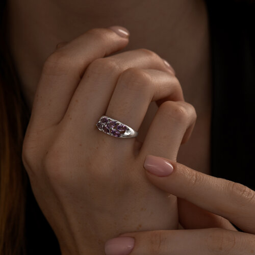 Кольцо из серебра с аметистами из серебро — вид 3