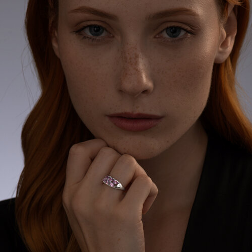 Кольцо из серебра с аметистами из серебро — вид 4